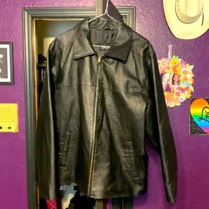 Black leather jacket